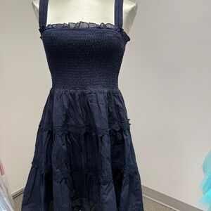 NWT Katie J NYC Elle Dress Midi Navy Sundress